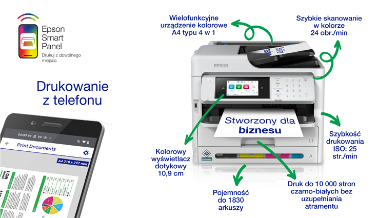 Wysokowydajne urzdzenie wielofunkcyjne WorkForce Pro WF-C5890DWF