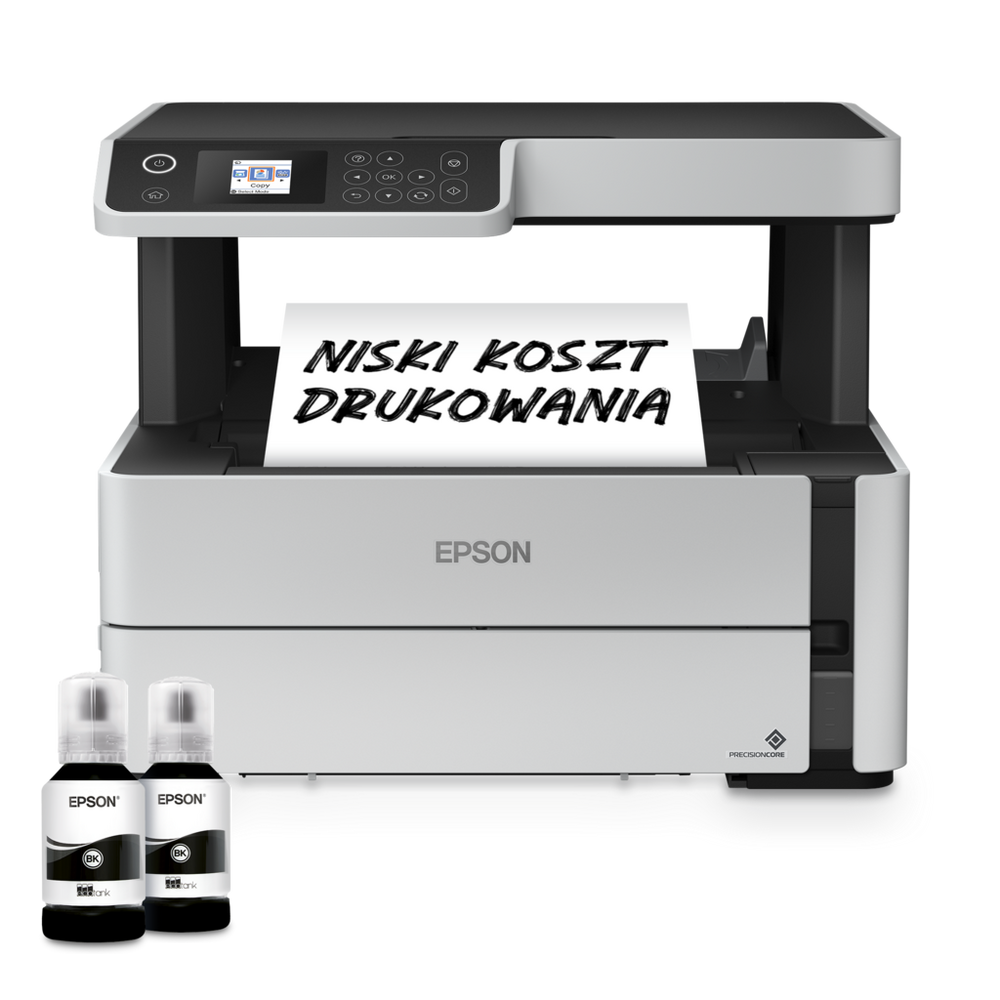 Wielofunkcyjna drukarka monochromatyczna A4 EcoTank ET-M2170 z łącznością Wi-Fi i stałym zasilaniem w atrament
